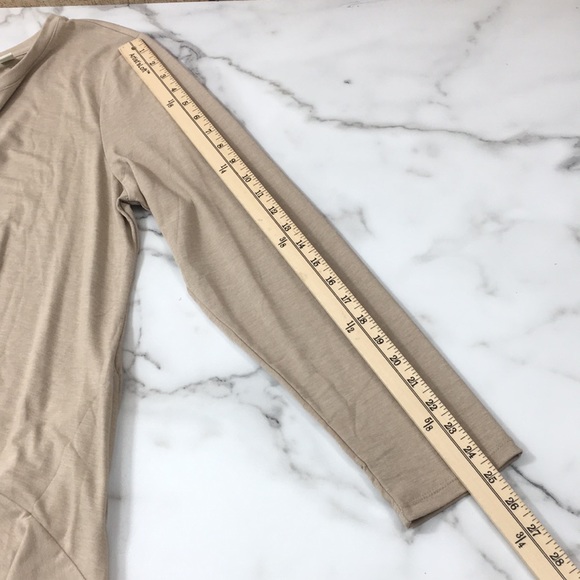 Logo Lounge Lori Goldstein Tan Tunic Shirt Womens XL Long Sleeve Tee Lagenlook - Picture 9 of 10